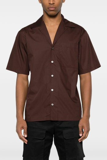 Camicia Collo Cubano Uomo Marrone - 5