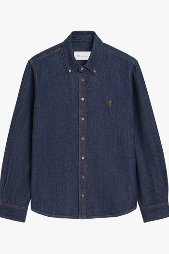 Ami Paris Camicia Denim Uomo Blu - 5