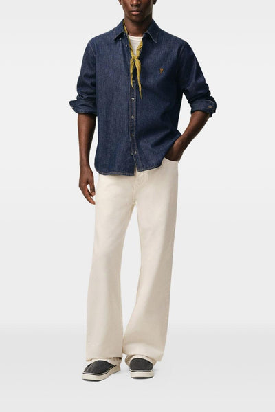 Ami Paris Camicia Denim Uomo Blu