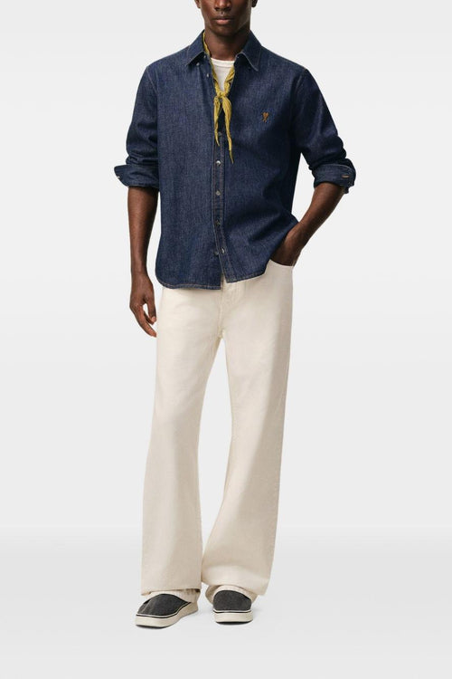 Ami Paris Camicia Denim Uomo Blu