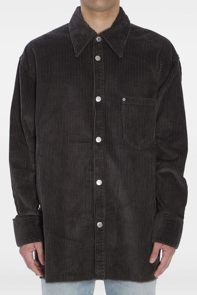 Ami Paris Camicia Grigio Uomo a Costine