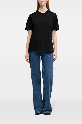 Ami Paris Uomo T-shirt Nero Ricamo Cuore - 3