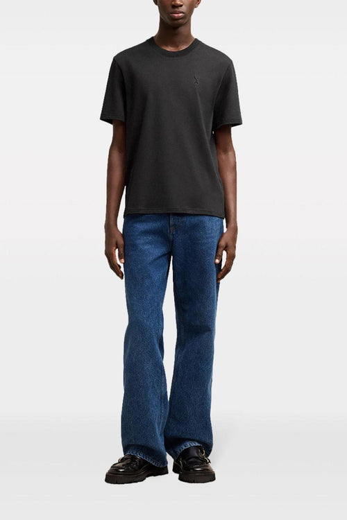 Ami Paris Uomo T-shirt Nero Ricamo Cuore