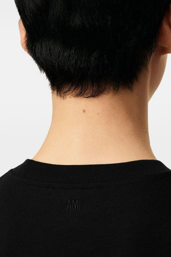 Ami Paris T-shirt Uomo Nero Cuore Tono su Tono - 5