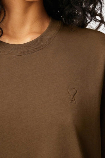 Ami Paris T-shirt Uomo Ami de Coeur Marrone - 6