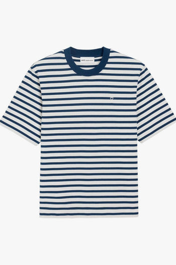Ami Paris T-Shirt Rigata Uomo Bianco-Blu - 5