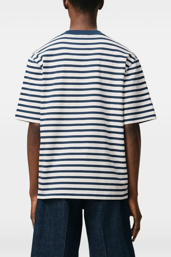 Ami Paris T-Shirt Rigata Uomo Bianco-Blu - 2