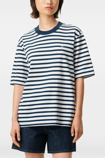 Ami Paris T-Shirt Rigata Uomo Bianco-Blu - 3