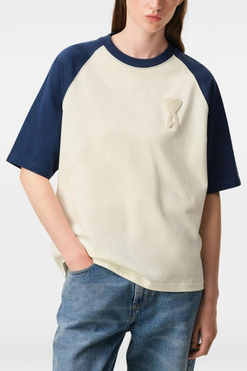 Ami Paris T-Shirt Bicolore Uomo Bianco-Blu - 2