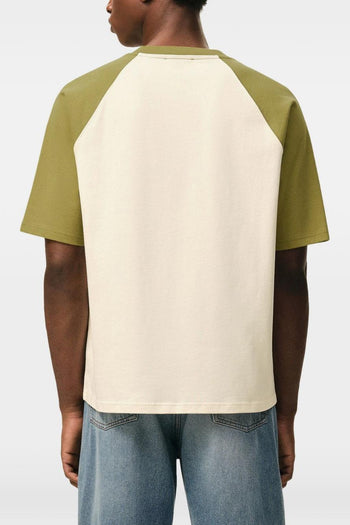 Ami Paris T-Shirt Bicolore Uomo Bianco-Verde - 3