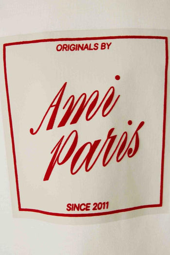 Ami Paris T-Shirt Stampa Logo Uomo Bianco - 4