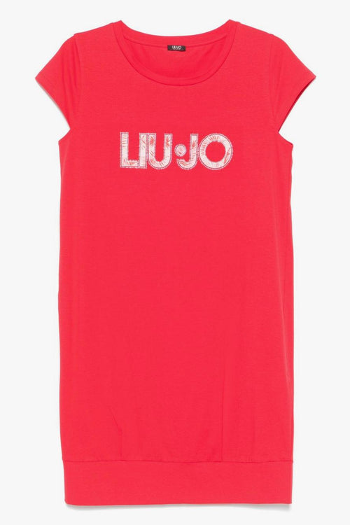 Abito T-shirt Donna Rosso con Logo