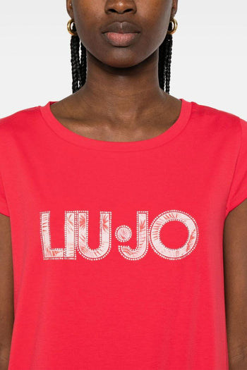 Abito T-shirt Donna Rosso con Logo - 2