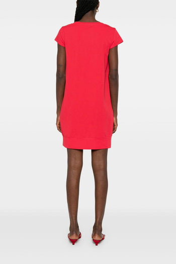 Abito T-shirt Donna Rosso con Logo - 3