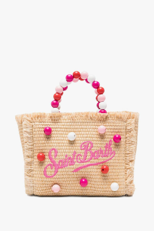 Saint Barth Borsa Straw Beach Donna Beige-Rosa