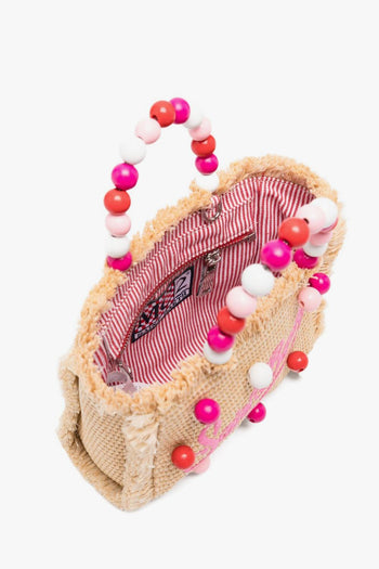 Saint Barth Borsa Straw Beach Donna Beige-Rosa - 3
