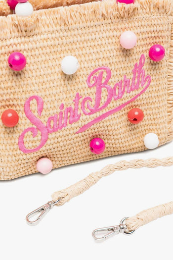 Saint Barth Borsa Straw Beach Donna Beige-Rosa - 4