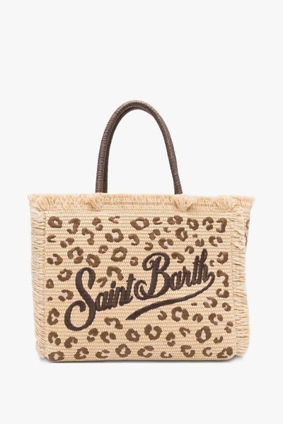 Saint Barth Borsa Vanity Straw Donna Leopardata