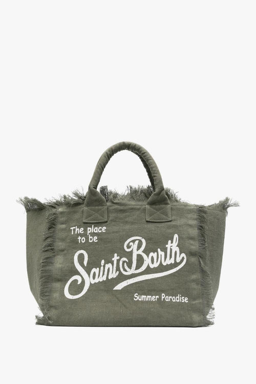 Saint Barth Borsa Vanity Linen Donna Verde