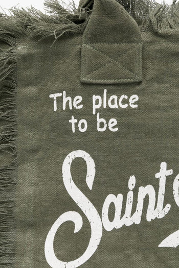 Saint Barth Borsa Vanity Linen Donna Verde - 3