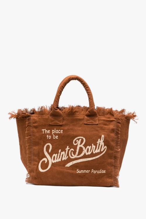 Saint Barth Borsa Vanity Linen Donna Marrone