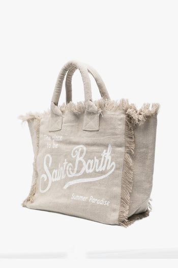 Saint Barth Borsa Vanity Linen Donna Beige - 4