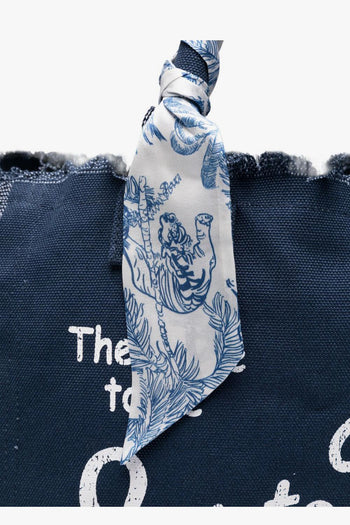 Saint Barth Borsa Vanity Foulard Donna Blu - 2