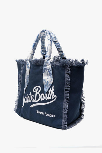 Saint Barth Borsa Vanity Foulard Donna Blu - 4
