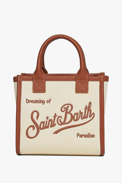 Saint Barth Borsa Vanity Bag Mini Donna Beige-Marrone