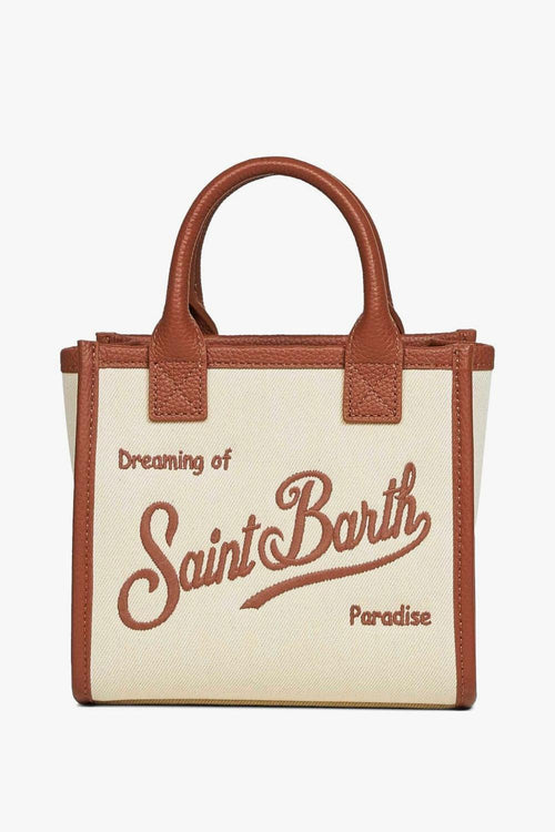 Saint Barth Borsa Vanity Bag Mini Donna Beige-Marrone