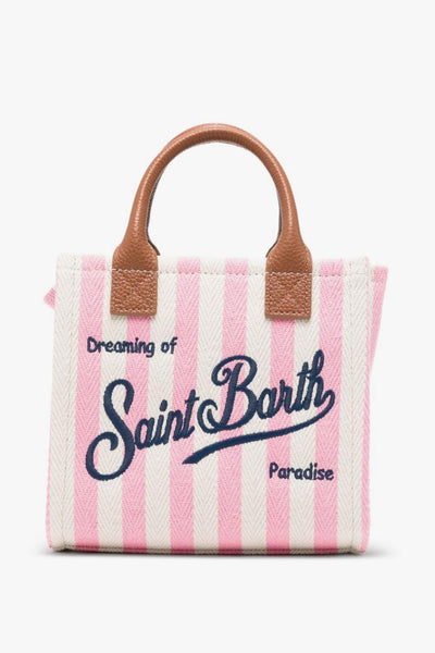 Saint Barth Borsa Vanity Bag Mini Donna Bianco-Rosa