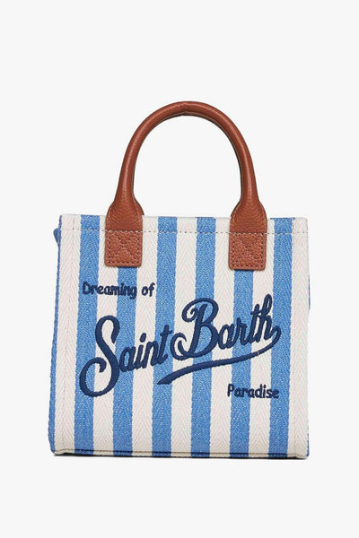 Saint Barth Borsa Vanity Bag Mini Donna Bianco-Celeste