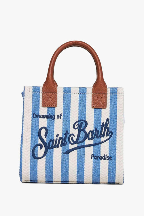 Saint Barth Borsa Vanity Bag Mini Donna Bianco-Celeste