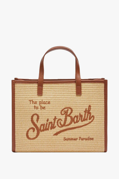 Saint Barth Borsa Vivian Mid Straw Donna Beige-Marrone