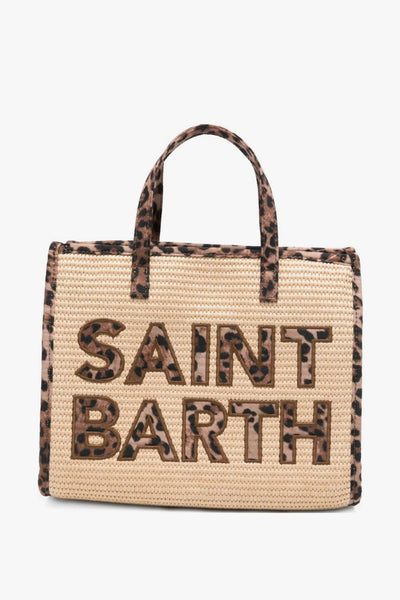 Saint Barth Borsa Vivian Mid Straw Donna Leopardata
