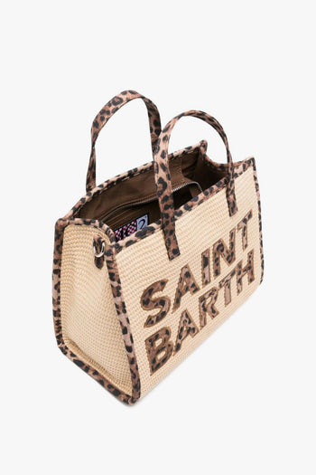 Saint Barth Borsa Vivian Mid Straw Donna Leopardata - 3