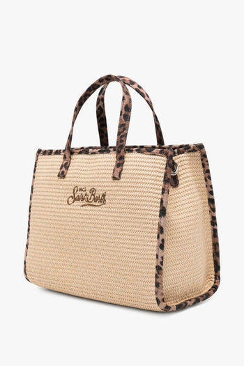 Saint Barth Borsa Vivian Mid Straw Donna Leopardata - 4