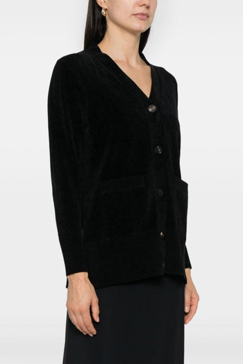 Cardigan Nero Donna Velvet Vent - 5