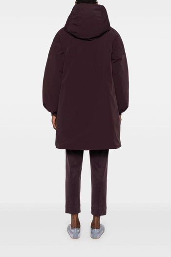 Giubbotto Viola Donna Cappuccio e Zip - 3