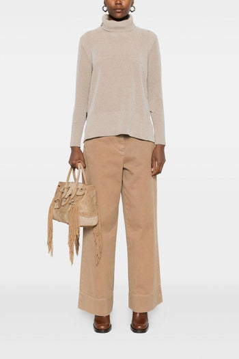 Maglia Crema Donna Dolcevita - 2