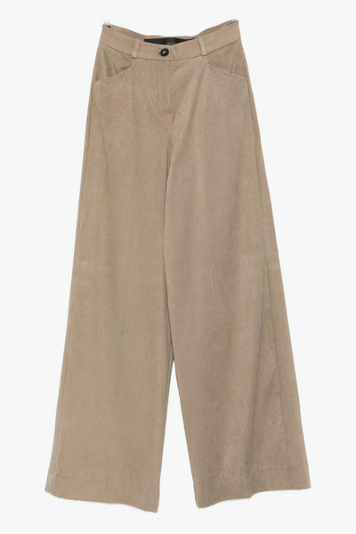 Pantalone Marrone Donna Gamba Ampia