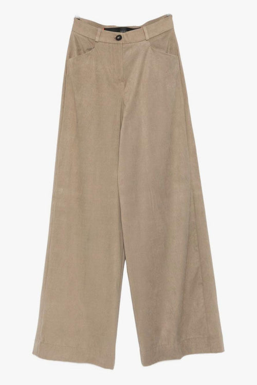 Pantalone Marrone Donna Gamba Ampia