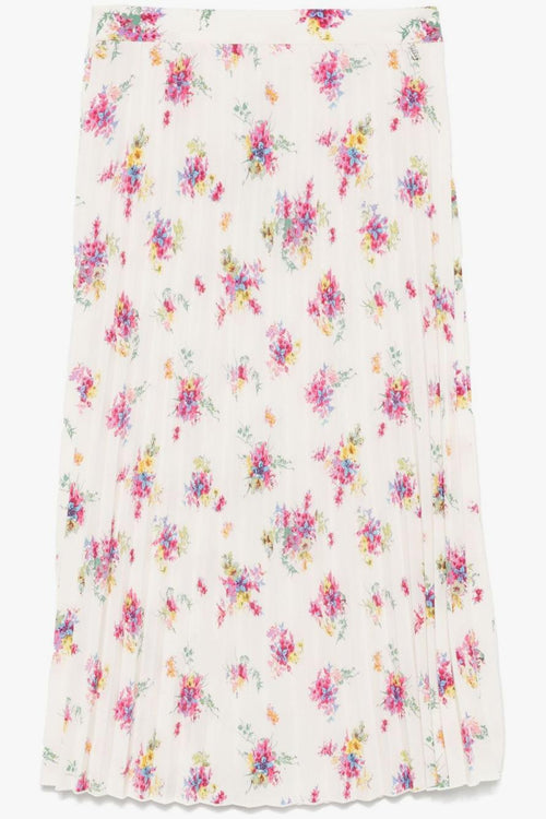 Gonna Donna Midi Plissé con Stampa Floreale