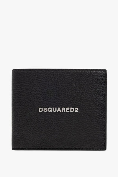 2 Uomo Portafogli Nero Placca Logo