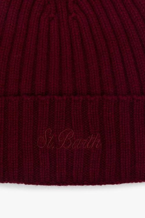 Saint Barth Cappellino Bordeaux Donna Wengen Ricamo Logo - 2