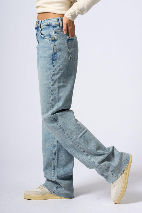 Jeans Tess Raw Cut Blu Chiaro Donna