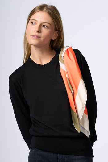 Maglia Foulard Nero Donna - 3