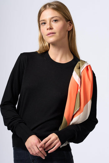 Maglia Foulard Nero Donna - 4