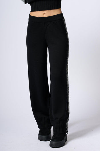 Pantalone Jacquard Nero Donna - 4