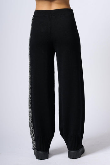 Pantalone Jacquard Nero Donna - 5